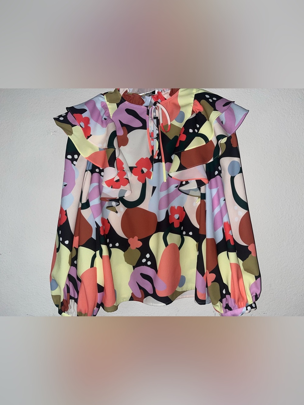 CROSBY by Mollie Burch Multicolor Ruffle Sleeve Blouse